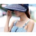  solid denim removable striped panama wide brim visors foldable beach cap  eb-27954694